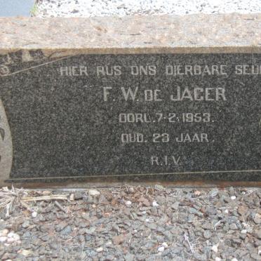JAGER F.W., de -1953