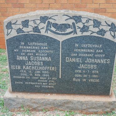 JACOBS Daniel Johannes 1879-1961 &amp; Anna Susanna KACHELHOFFER 1880-1954
