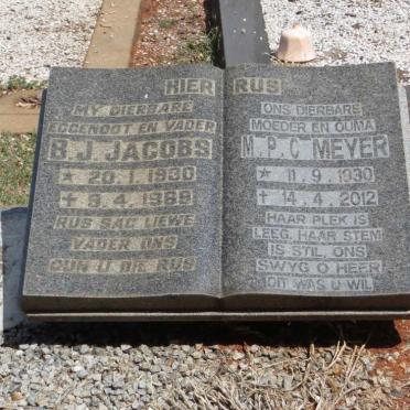 JACOBS B.J. 1930-1989 &amp; MEYER M.P.C. 1930-2012