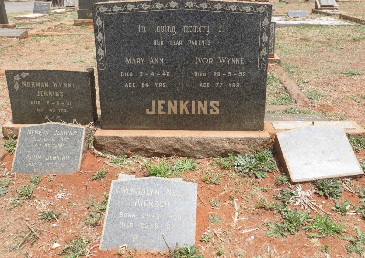 JENKINS Ivor Wynne -1952 & Mary Ann -1948 :: JENKINS Norman Wynne -1951 :: JENKINS Merwyn -1958