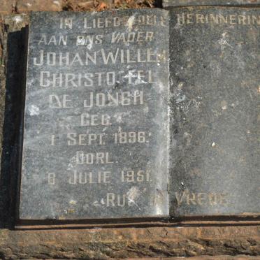 JONGH Johan Willem Christoffel, de 1896-1951