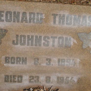JOHNSTON Leonard Thomas 1894-1954