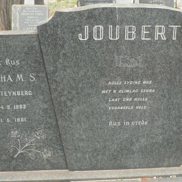 JOUBERT Daniel Francois 1879-1961 &amp; Martha M. S. STEYNBERG 1883-1961