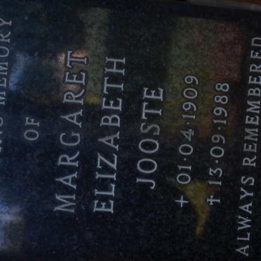 JOOSTE Margaret Elizabeth 1909-1988