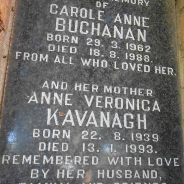 KAVANAGH Anne Veronica 1939-1993 :: BUCHANAN Carole Anne 1962-1988