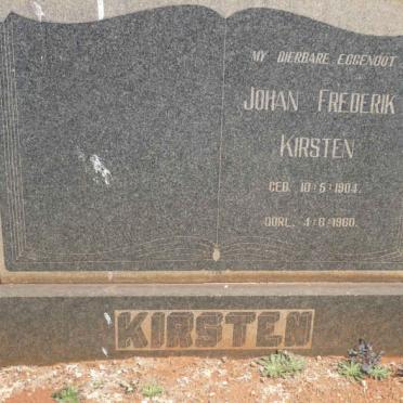 KIRSTEN Johan Frederik 1904-1960