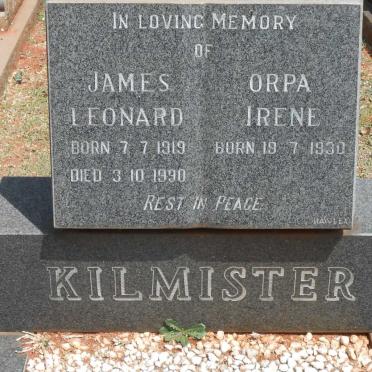 KILMISTER James Leonard 1919-1990 &amp; Orpa Irene 1930-