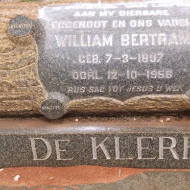 KLERK William Bertram, de 1897-1956
