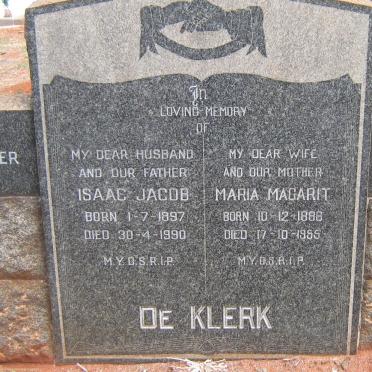 KLERK Isaac Jacob, de 1897-1990 &amp; Maria Magarit 1886-1955