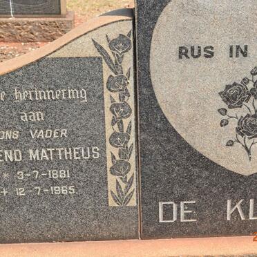 KLERK Barend Mattheus, de 1881-1965