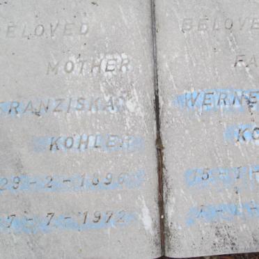 KOHLER Werner 1890-1966 &amp; Franziska 1896-1972