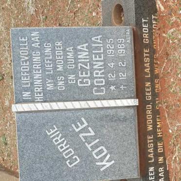 KOTZÉ Gezina Cornelia 1925-1989