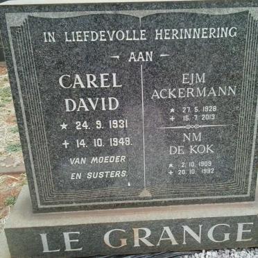 KOK N.M., de 1909-1992 :: GRANGE Carel David, le 1931-1949 :: ACKERMANN E.J.M. 1928-2013