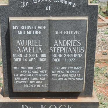 KOCK Andries Stephanus, de 1907-1973 &amp; Muriel Amelia 1910-1969