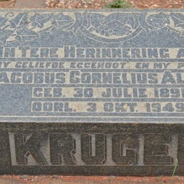 KRUGER Jacobus Cornelius Alwyn 1891-1949