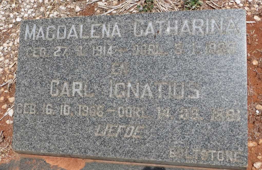 KROG Carl Ignatius 1906-1991 &amp; Magdalena Catharina 1914-198?