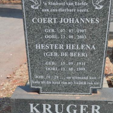 KRUGER Coert Johannes 1907-2003 &amp; Hester Helena DE BEER 1911-1999