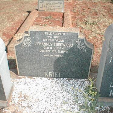 KRIEL Johannes Lodewicus 1844-1940 :: KRIEL Johannes Lodewicus 1886-1966 & Elsie Dorothea 1890-1983