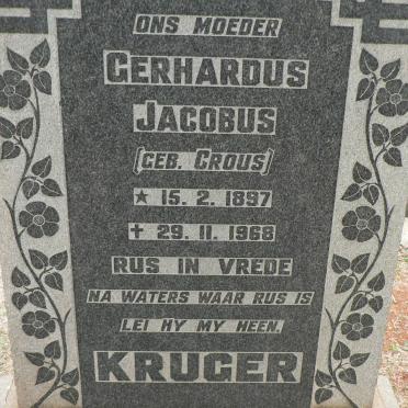 KRUGER Gerhardus Jacobus nee CROUS 1897-1968