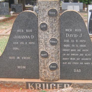 KRUGER David J. 1920-1966 &amp; Johanna D. 1923-
