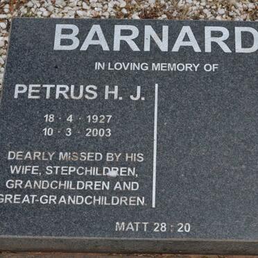 BARNARD Petrus H.J. 1927-2003