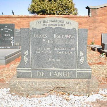 LANGE Johannes Willem, de 1885-1955 &amp; Hester Adriana VAN STADEN 1894-1959