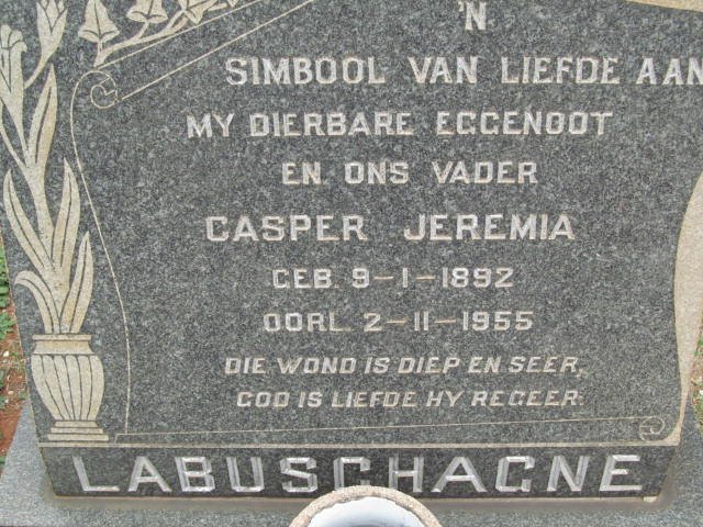 LABUSCHAGNE Casper Jeremia 1892-1955