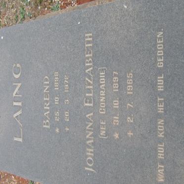 LAING Barend 1898-1972 &amp; Johanna Elizabeth CONRADIE 1897-1965