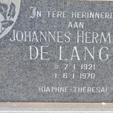 LANGE Johannes Hermanus, de 1921-1970