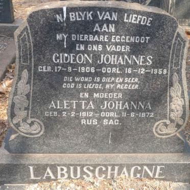 LABUSCHAGNE Gideon Johannes 1906-1959 &amp; Aletta Johanna 1912-1972