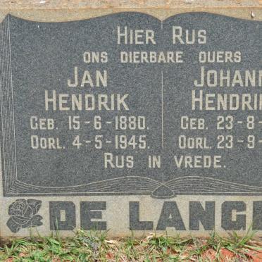 LANGE Jan Hendrik, de 1880-1945 &amp; Johanna Hendrika 1891-1974