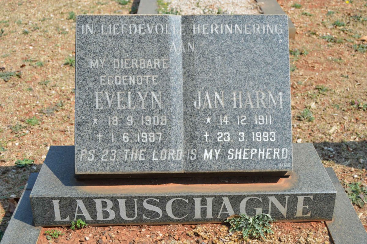 LABUSCHAGNE Jan Harm 1911-1993 &amp; Evelyn 1909-1987