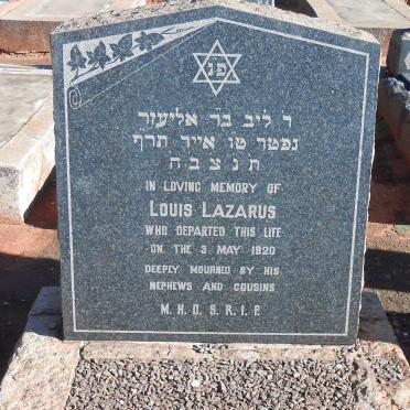 LAZARUS Louis -1920