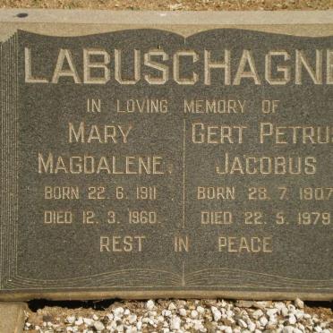 LABUSCHAGNE Gert Petrus Jacobus 1907-1979 &amp; Mary Magdalene 1911-1960