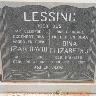 LESSING Izak David 1892-1982 &amp; Dina Elizabeth J. 1898-1987