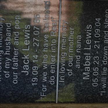 LEWIS Jack 1914-1985 &amp; Mabel 1923-2004