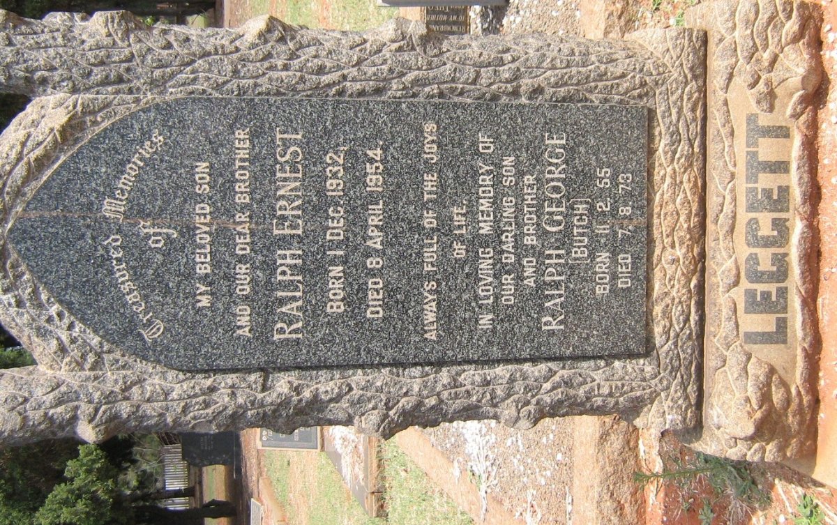 LEGGETT Ralph Ernest 1932-1954 :: LEGGETT Ralph George 1955-1973
