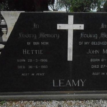 LEAMY John Martin 1904-1967 &amp; Hettie 1906-1993