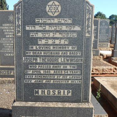 LEWINSOHN Joseph Theodore -1940