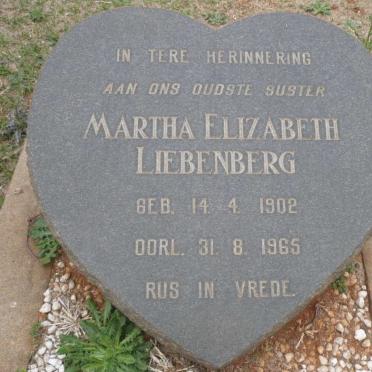 LIEBENBERG Martha Elizabeth 1902-1965