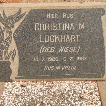 LOCKHART Christina M. nee WIESE 1926-1962