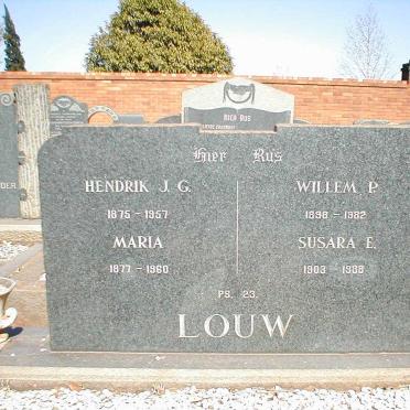 LOUW Hendrik J.G. 1875-1957 &amp; Maria 1877-1960 :: LOUW Willem P. 1898-1982 &amp; Susara E. 1903-1988