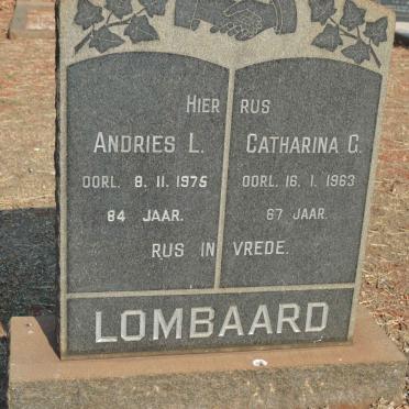LOMBAARD Andries L. -1975 &amp; Catharina G. -1963