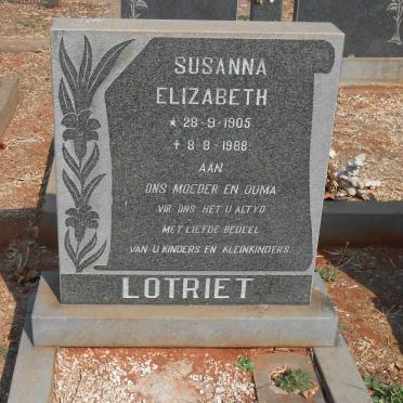 LOTRIET Susanna Elizabeth 1905-1988