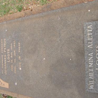 LOOTS Johannes Petrus 1894-1957 &amp; Wilhelmina Aletta 1911-1993