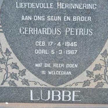 LUBBE Gerhardus Petrus 1945-1967