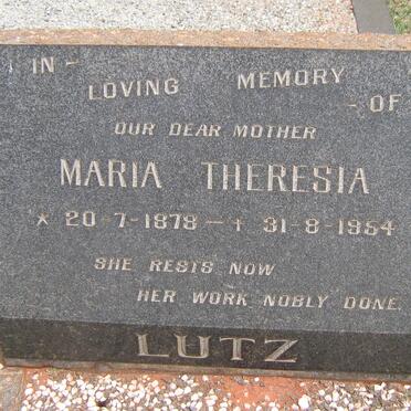 LUTZ Maria Theresia 1878-1954