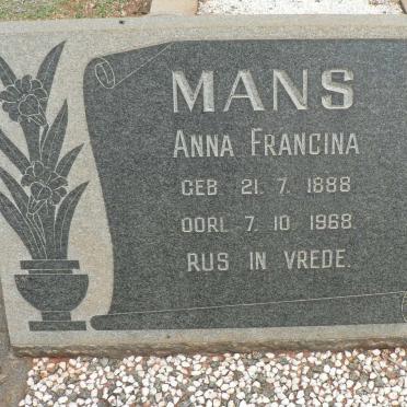 MANS Anna Francina 1888-1968