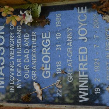 MASSON George 1918-1986 &amp; Winifred Joyce 1921-2008