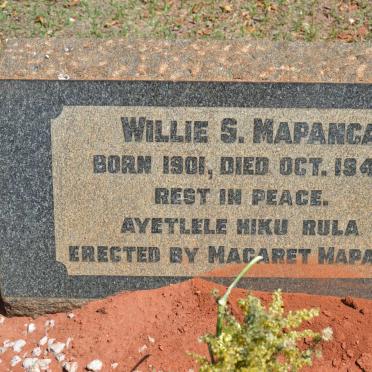 MAPANGA Willie S. 1901-1945